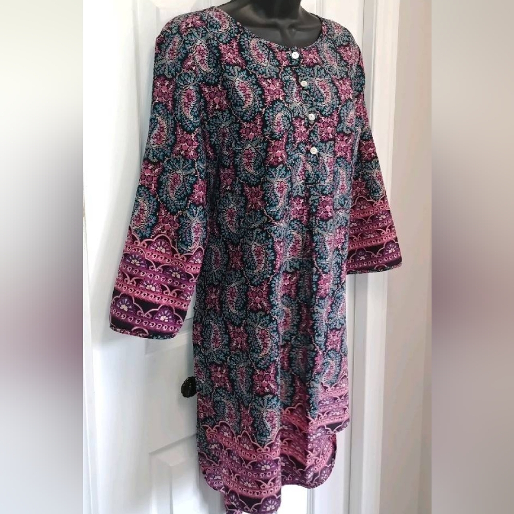 Fig and Flower Bohemian Tunic Dress